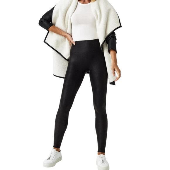 SPANX Pants - NWT! SPANXshape Faux Leather Fleece Lined Leggings - Size XL Tall